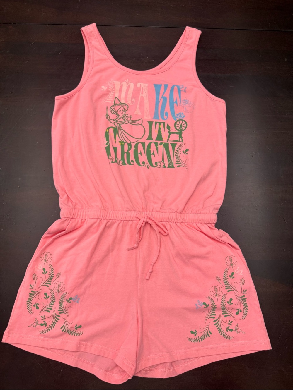 Disney Sleeping Beauty Graphic Romper Pink Women's Size Small